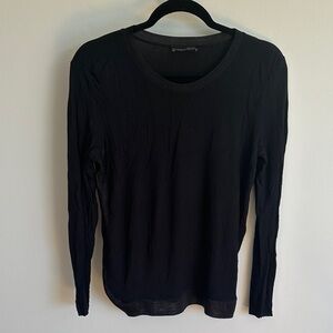 Zara Black Long Sleeve Top with Mesh Detailing